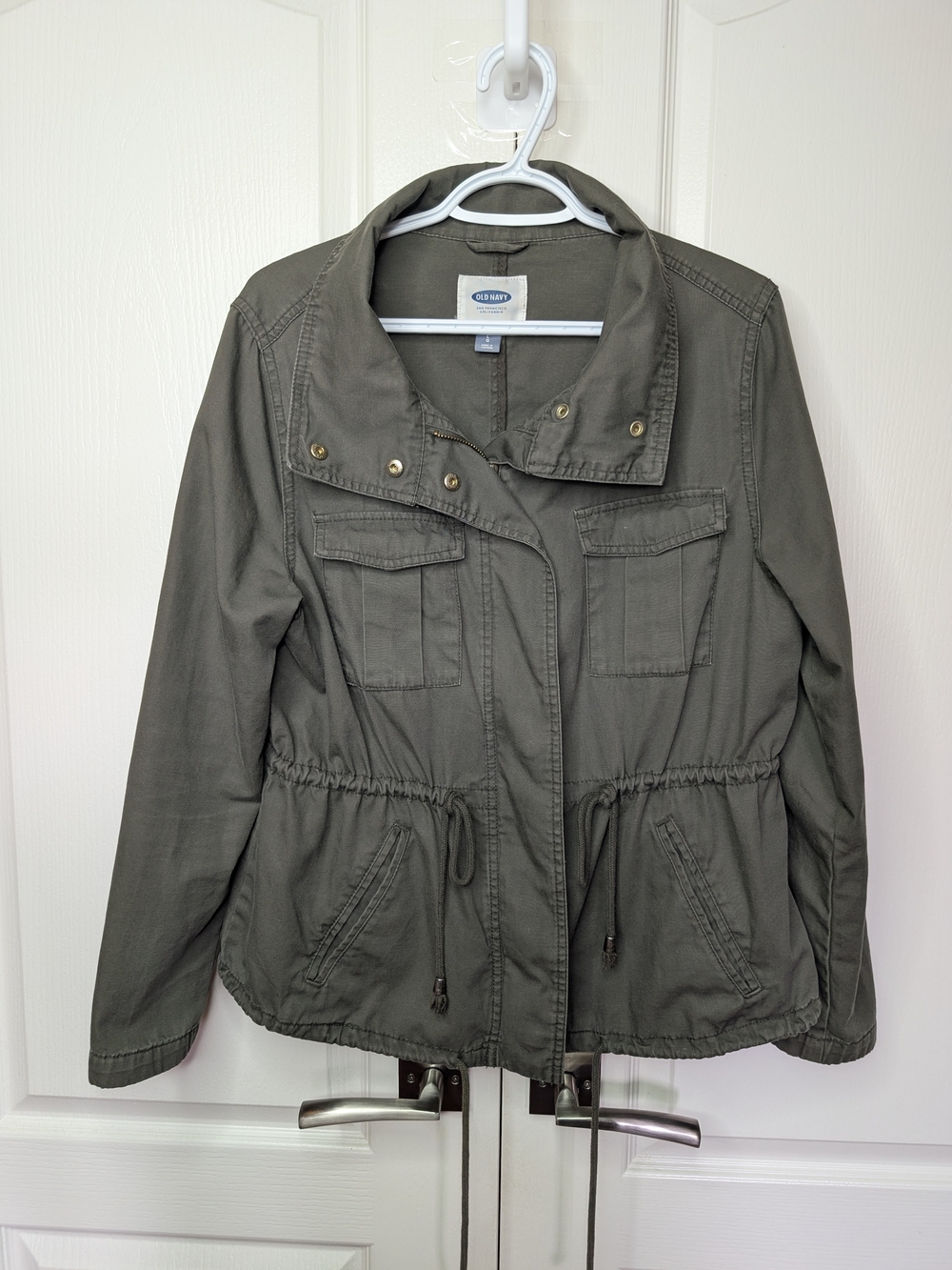 Old Navy Olive Utility Drawstring Jacket